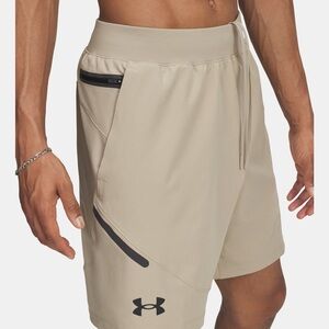 Under Armour Men's Beige Atheltic Shorts: Unstoppable Cargo